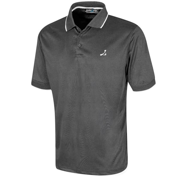 Under Par Herr Waffle Knit Polotröja L Kolgrå Charcoal L