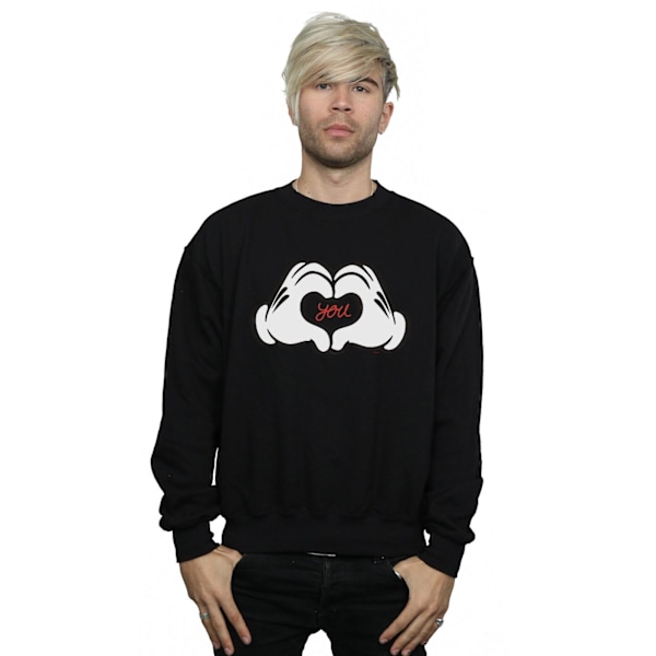 Disney Herr Mickey Mouse Loves You Sweatshirt 5XL Svart Black 5XL