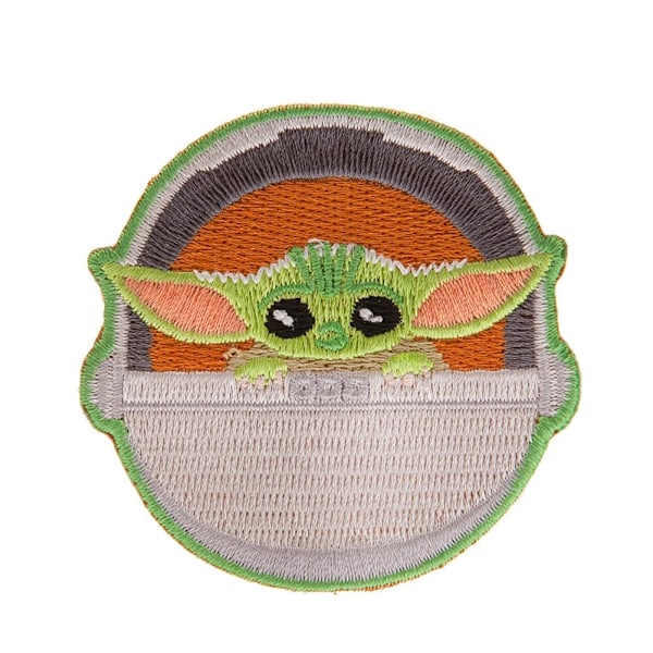 Star Wars: The Mandalorian Broderad Grogu Stryk-på-lapp En Green/White/Orange One Size