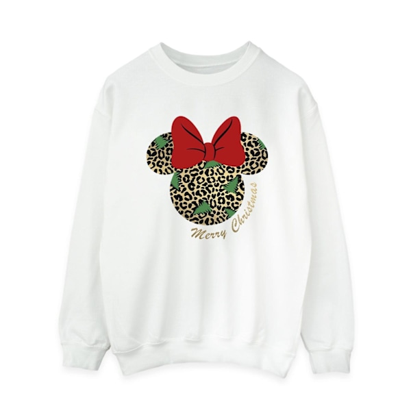 Disney Womens/Ladies Minnie Mouse Leopard Jultröja White S
