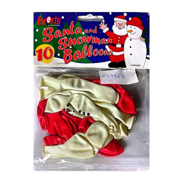 Everts Latex Jultomte och Snögubbe Ballonger (10-pack) One Size W White/Red One Size
