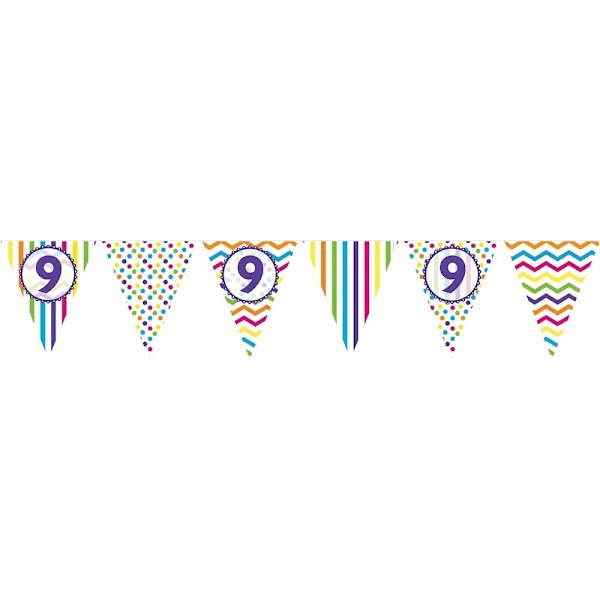 Kreativt festpapper vimpel 9:e födelsedagsbann One Size Multi Multicoloured One Size