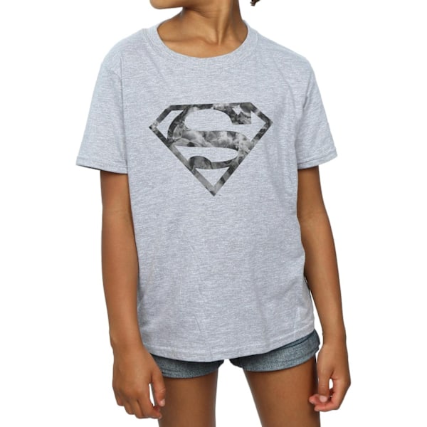 DC Comics Girls Superman Marble Logo Bomull T-shirt 7-8 år S Sports Grey 7-8 Years