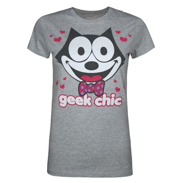 Goodie Two Sleeves Dam/Damer Geek Chic Felix The Cat T-Shir Grey S