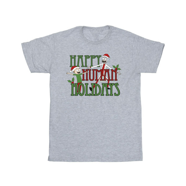 Rick And Morty Mens Happy Human Holidays T-shirt 5XL Sports Gre Sports Grey 5XL