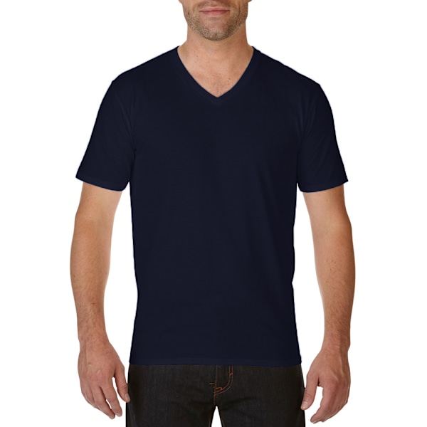 Gildan Premium bomull V-ringad T-shirt med kort ärm S Marinblå Navy S