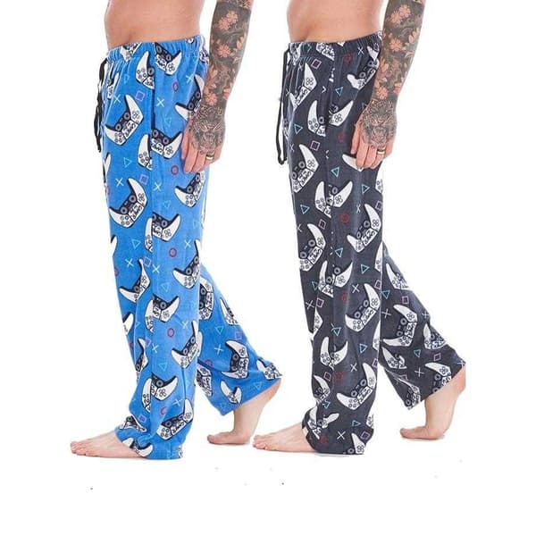 Keanu Loungebyxor med spelkontroll för barn (2-pack) 9 Blue/Grey 9-10 Years