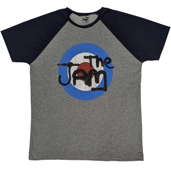 The Jam Unisex Adult Vintage Logo Raglan T-Shirt S Grå/Marinblå Grey/Navy Blue S