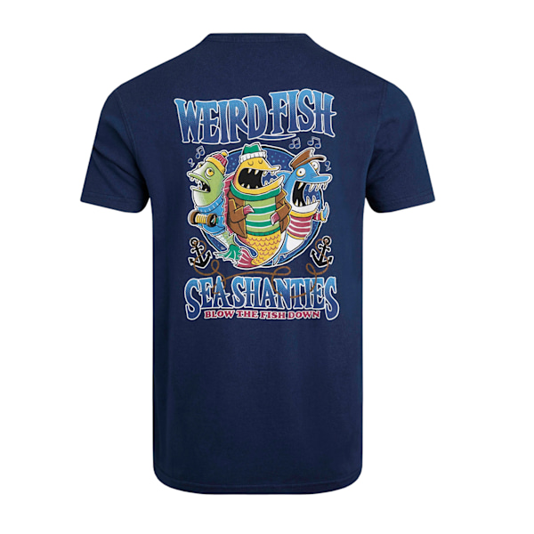 Weird Fish Herr T-shirt med Baktryck \"Sea Shanties\" XL Mörkblå Dark Blue XL