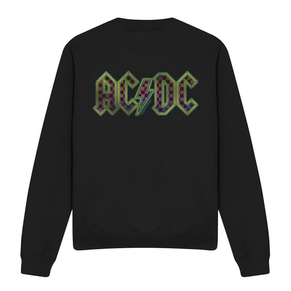 AC/DC Unisex Vuxen Rutigt Gradient Logotyp Tröja M Svart Black M