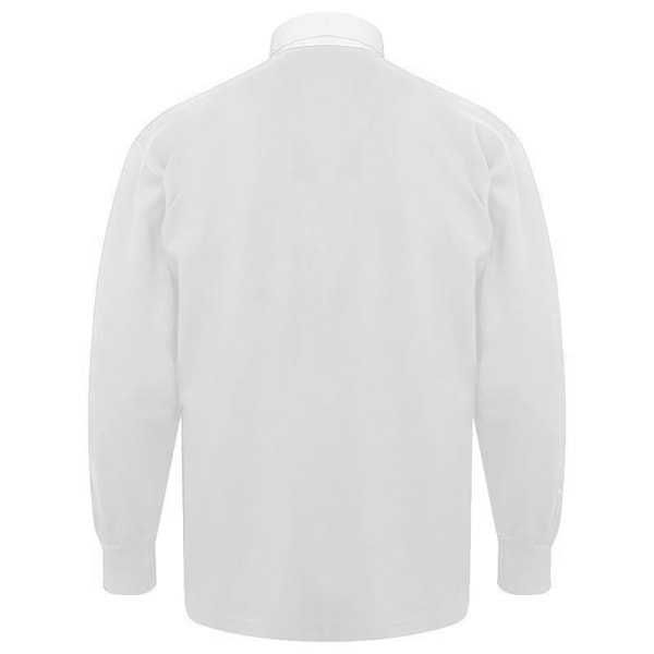 Front Row Long Sleeve Classic Rugby Polo Shirt 3XL Vit/Vit White/White 3XL