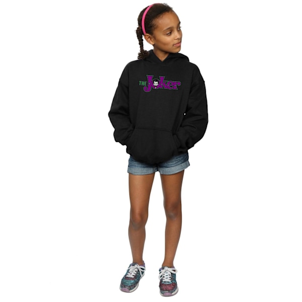 DC Comics Girls The Joker Text Logo Hoodie 5-6 år Svart Black 5-6 Years