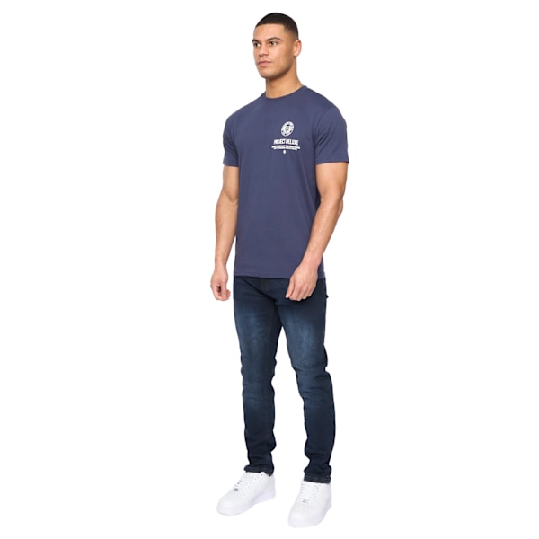 Henleys Herr Craze Bekväma Denim Fitted Jeans 34L Blå/Svart Blue/Black 34L