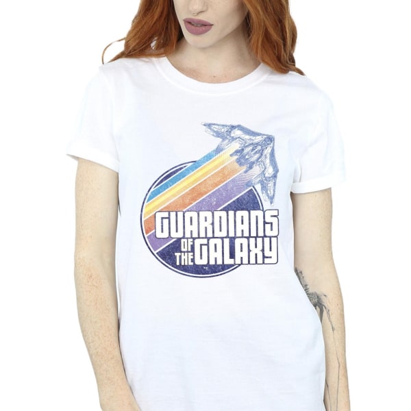 Guardians Of The Galaxy Dam/Ladies Badge Rocket Cotton Boyfr White 3XL