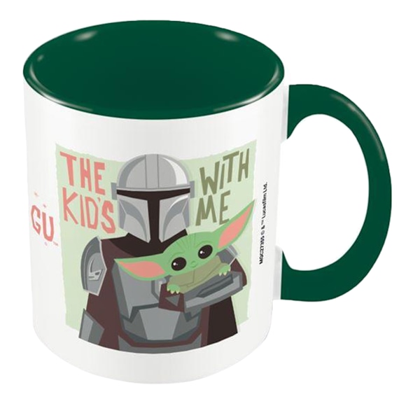 Star Wars: The Mandalorian The Kids With Me Inner Two Tone Mug White/Dark Green One Size