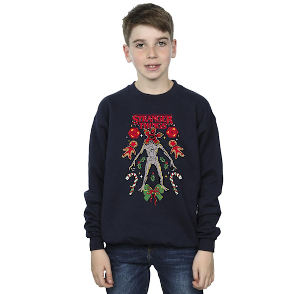 Netflix Boys Stranger Things Jul Demogorgon Sweatshirt 7- Navy Blue 7-8 Years