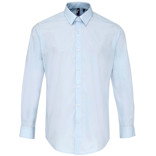 Premier Supreme tyngre poplin långärmad arbetsskjorta 17 Light Blue 17