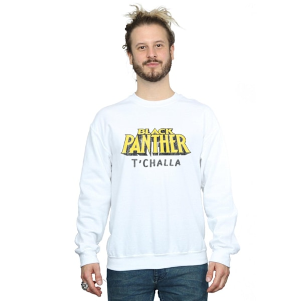 Marvel Herr Svart Panter AKA T´Challa Sweatshirt 5XL Vit White 5XL