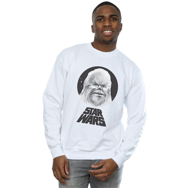 Star Wars Chewbacca Sketch Sweatshirt 5XL Vit White 5XL