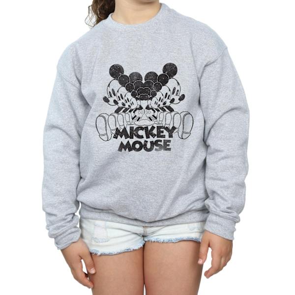 Disney Girls Mickey Mouse Mirrored Sweatshirt 9-11 år Sport Sports Grey 9-11 Years