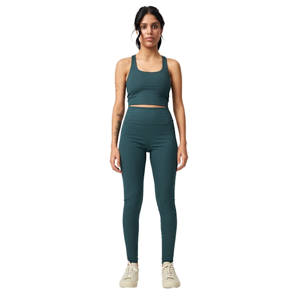 Girlfriend Collective Dam Ribbade Höga Långa Leggings Moss M