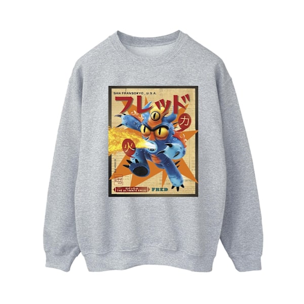 Disney Dam/Kvinnor Big Hero 6 Baymax Fred Tidnings-Sweatshirt Sports Grey XL