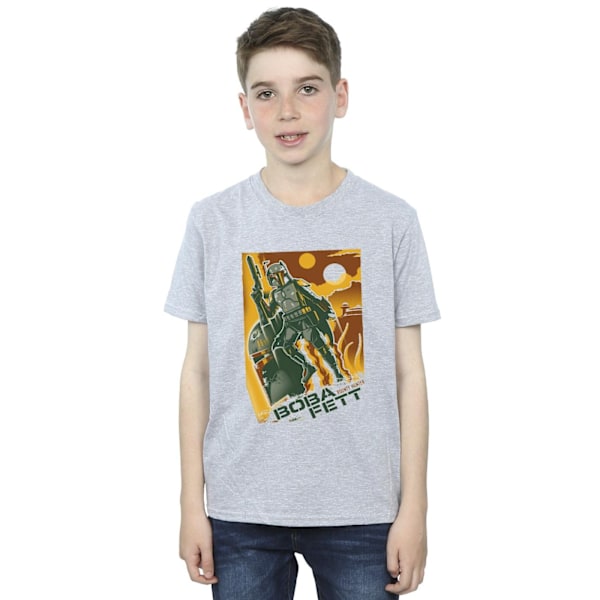 Star Wars Boys Boba Fett Collage T-Shirt 7-8 år Sports Grey Sports Grey 7-8 Years