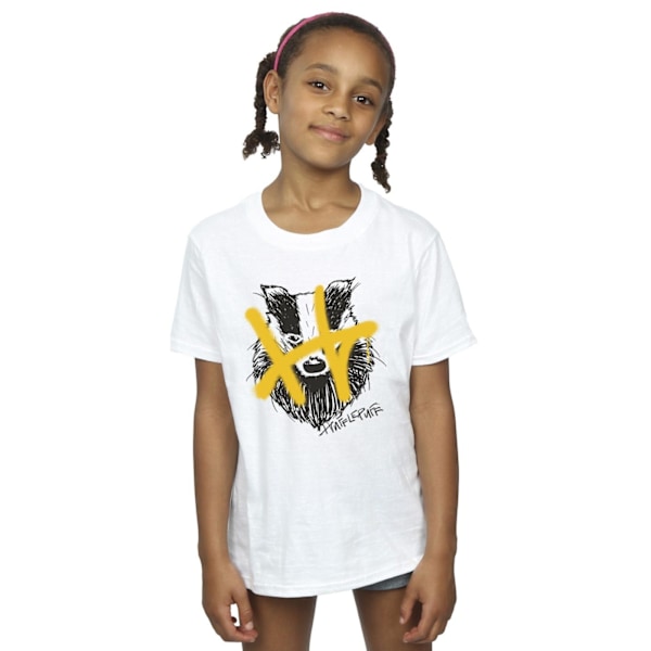 Harry Potter Flickor Hufflepuff Pop Spray Bomull T-shirt 3-4 År White 3-4 Years