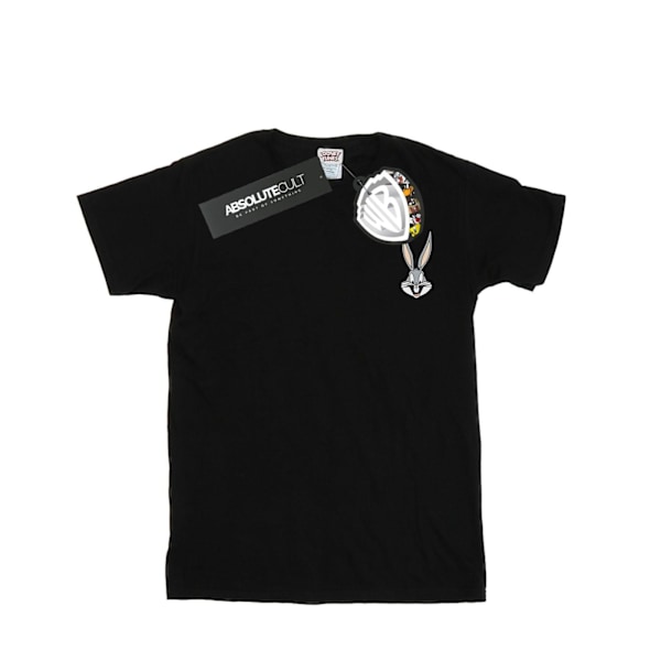 Looney Tunes Dam/Damer Bugs Bunny Brösttryck Bomull Pojkvän Black M