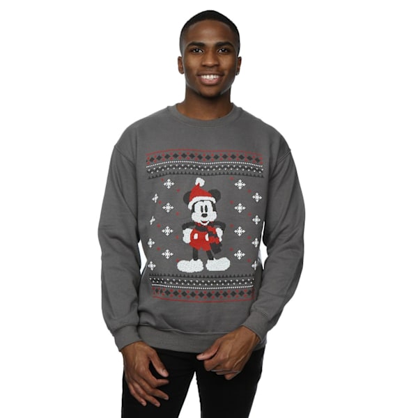 Disney Herr Mickey Mouse Halsduk Jul Sweatshirt S Charcoal Charcoal S