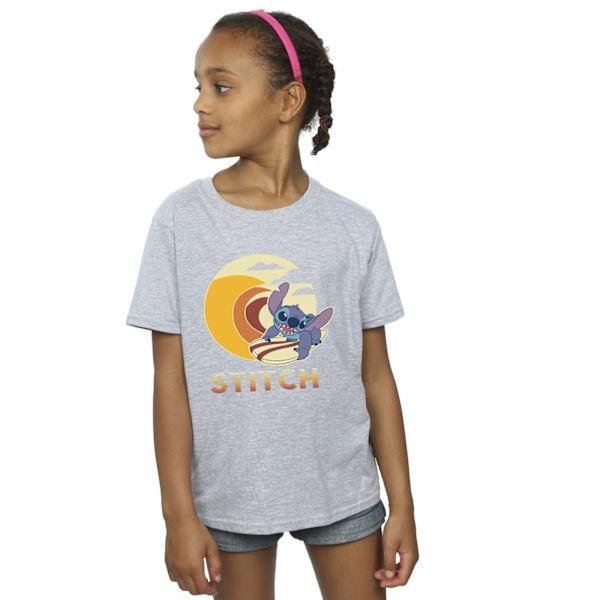 Disney Girls Lilo & Stitch Summer Waves Bomull T-shirt 9-11 År Sports Grey 9-11 Years
