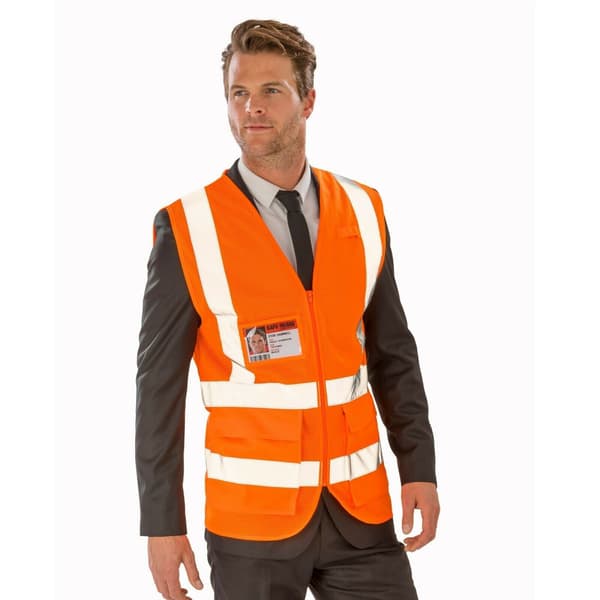 SAFE-GUARD by Result Herr Executive Cool Mesh Säkerhetsväst L Flu Fluorescent Orange L