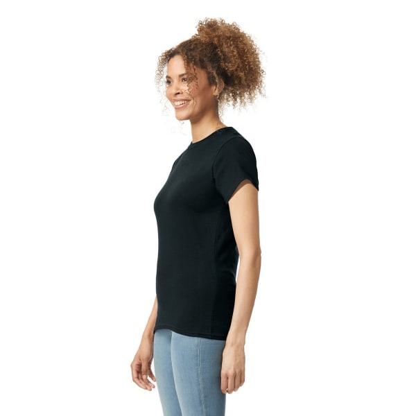 Gildan Womens/Ladies Softstyle Plain Ringspun Cotton Fitted T-S Black 16 UK