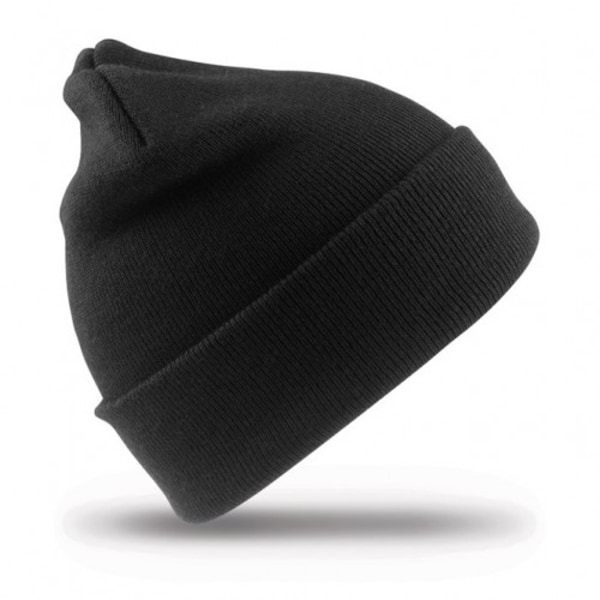 Resultat Äkta Återvunnen Herr Woolly Ski Hat One Size Svart Black One Size