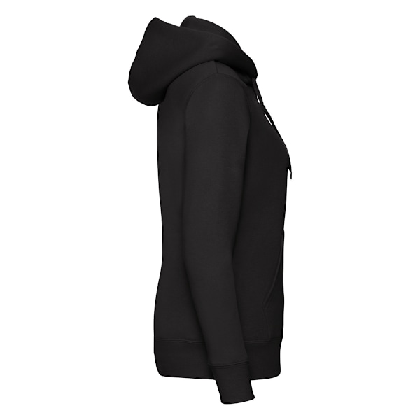 Fruit of the Loom Dam/Damer Premium Lady Fit Full Zip Hoodi Black 12 UK