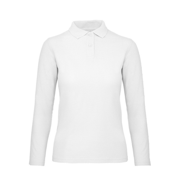 B&C ID.001 Dam/Dam Långärmad Polo XS Snow Snow XS