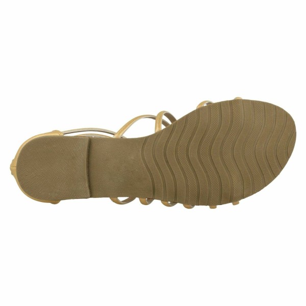 Spot On Dam/Dam Läder Strappy Sandal UK Storlek 4 Guld Syn Gold Synthetic UK Size 4