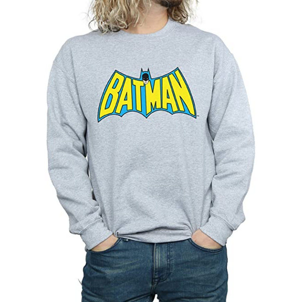 Batman Mens Retro Logo Sweatshirt S Sports Grey Sports Grey S