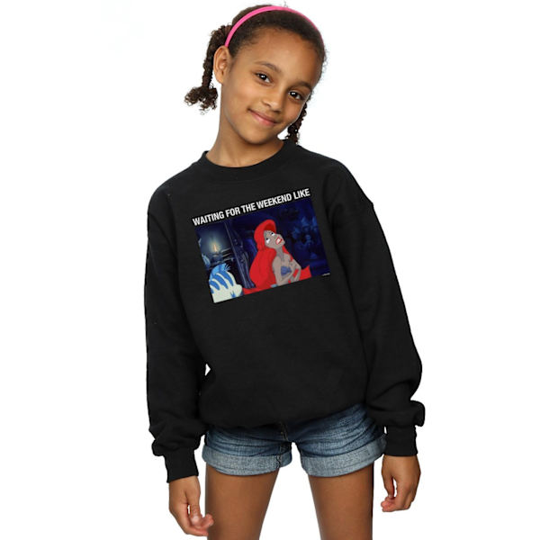 Disney Girls The Little Mermaid Väntar På Helgen Sweatshirt Black 12-13 Years