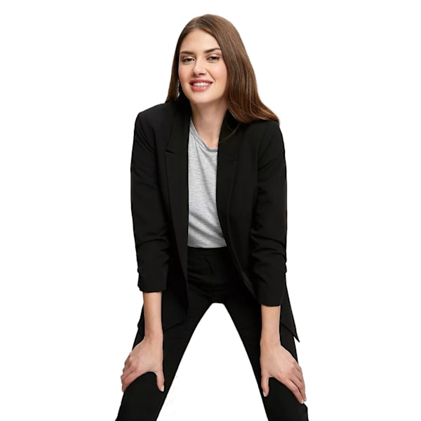 Dorothy Perkins Dam/Kvinnor Ruched Tall Blazer 12 UK Svart Black 12 UK