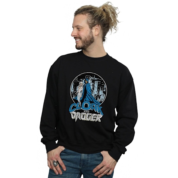 Marvel Herr Cloak And Dagger Retro Sweatshirt L Svart Black L