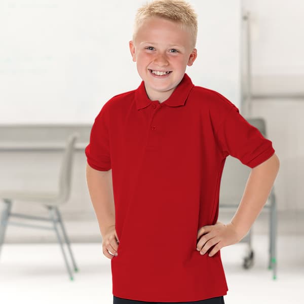 Jerzees Schoolgear Barn 65/35 Pique Poloskjorta (2-pack) Classic Red 9-10