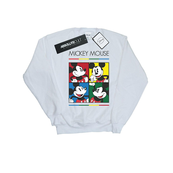 Disney Girls Mickey Mouse Square Colour Sweatshirt 5-6 år Vit White 5-6 Years