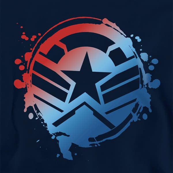 Captain America Barn/Kids Gradient Shield Pull Over Hoodie Navy 7-8 Years
