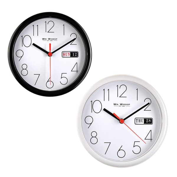 Hometime Dag/Datum Väggklocka - Svart Boett Vit Urtavla 8.5 Rund En Storlek Black One Size