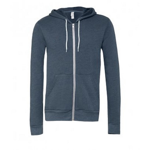 Bella + Canvas Unisex Huvtröja med Full Dragkedja, Storlek XL, Heather Navy Heather Navy XL