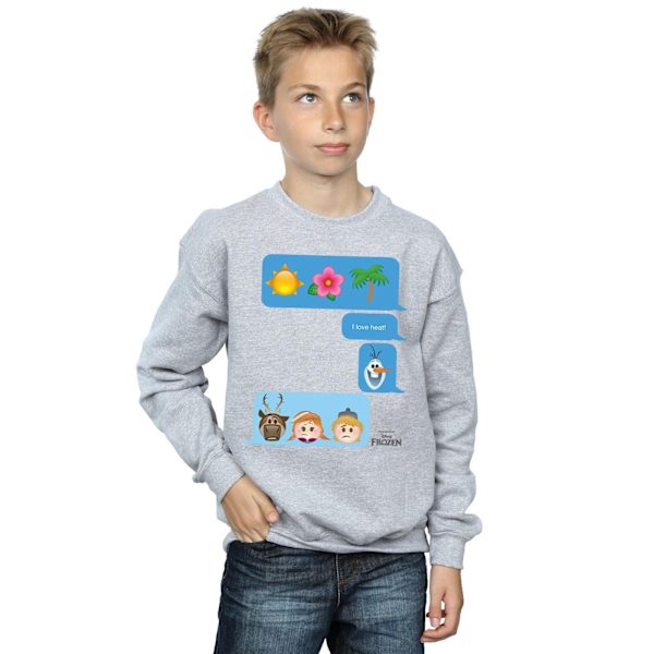 Disney Boys Frozen I Love Heat Sweatshirt 7-8 år Sports Grey Sports Grey 7-8 Years