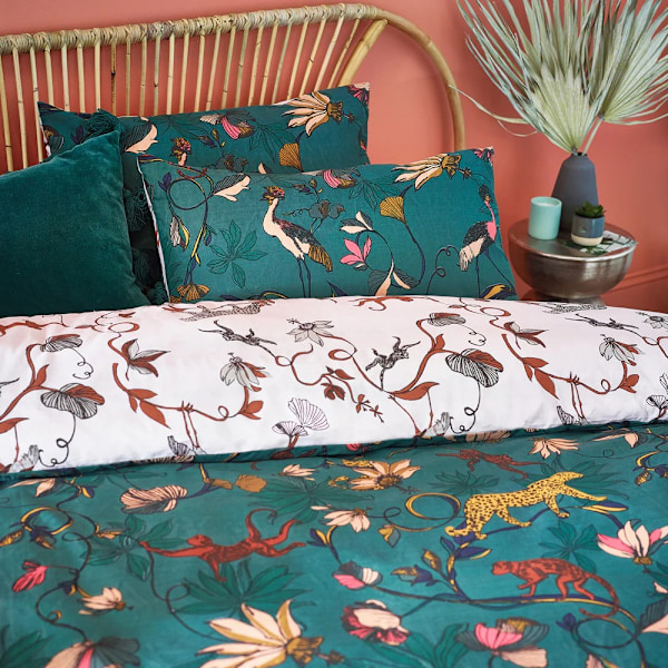 Furn Wildlings Tropical Påslakan Set Superking Juniper Green Juniper Green Superking