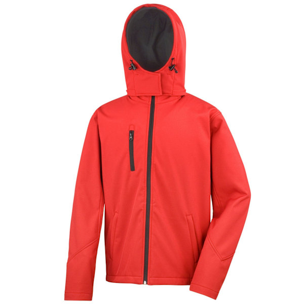 Result Core Mens Lite Hooded Softshell Jacket M Röd/Svart Red/Black M