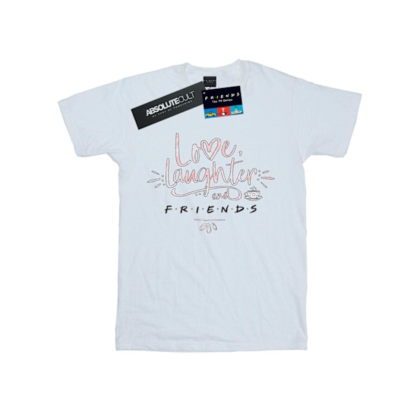 Friends Love Laughter T-shirt för män, S, vit White S